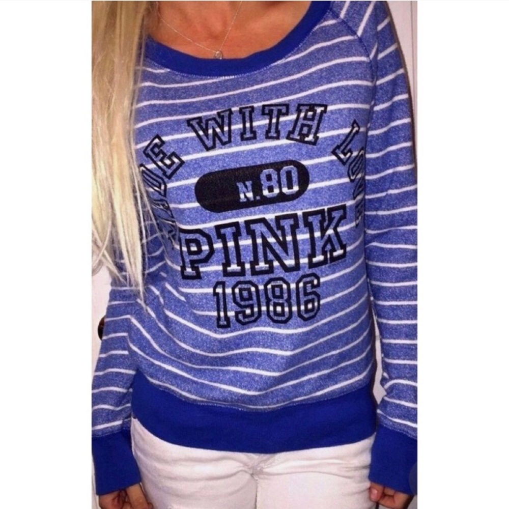Victoria’s Secret PINK Striped Pullover Small